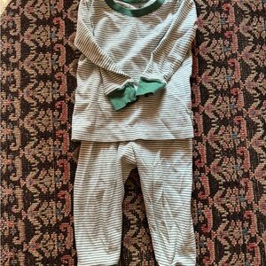 Striped Green and White Kids Lake Pajamas